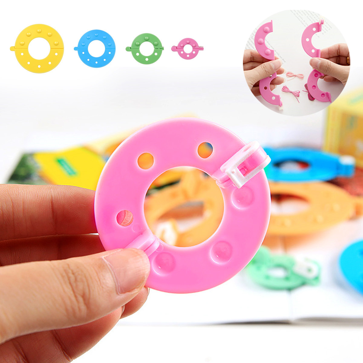 Pom Pom Maker Tool - 8Pcs Pompom Makers 4 Sizes Essential