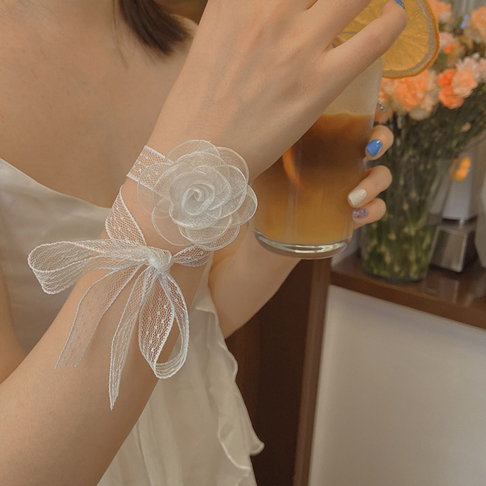 Lace Ribbon Tie Headband With  - Lace Ribbon Trim ulasan dan harga
