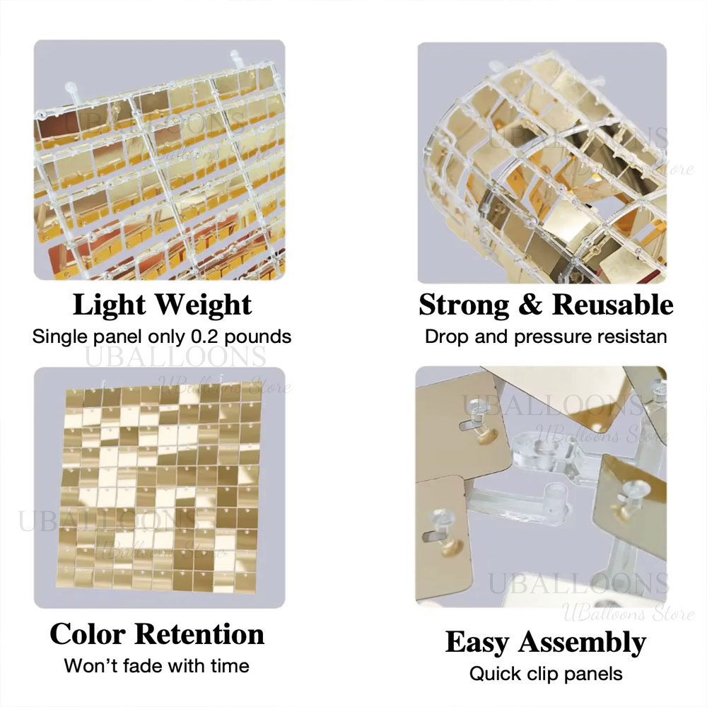 Matte Champagne Gold Backdrop  - Sequin Fabric Panel ulasan dan harga