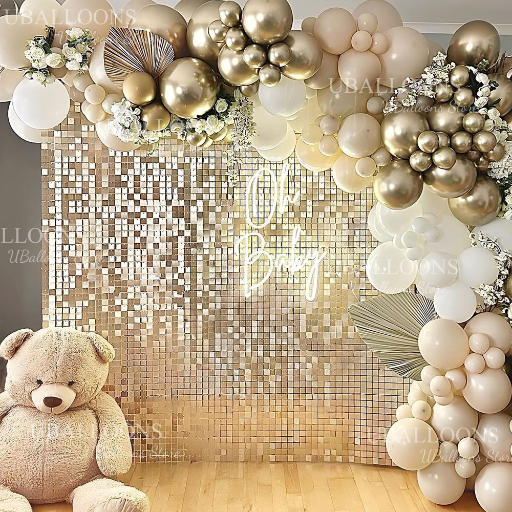 Matte Champagne Gold Backdrop  - Sequin Fabric Panel ulasan dan harga