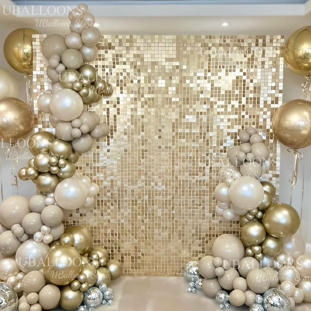 Matte Champagne Gold Backdrop  - Sequin Fabric Panel ulasan dan harga