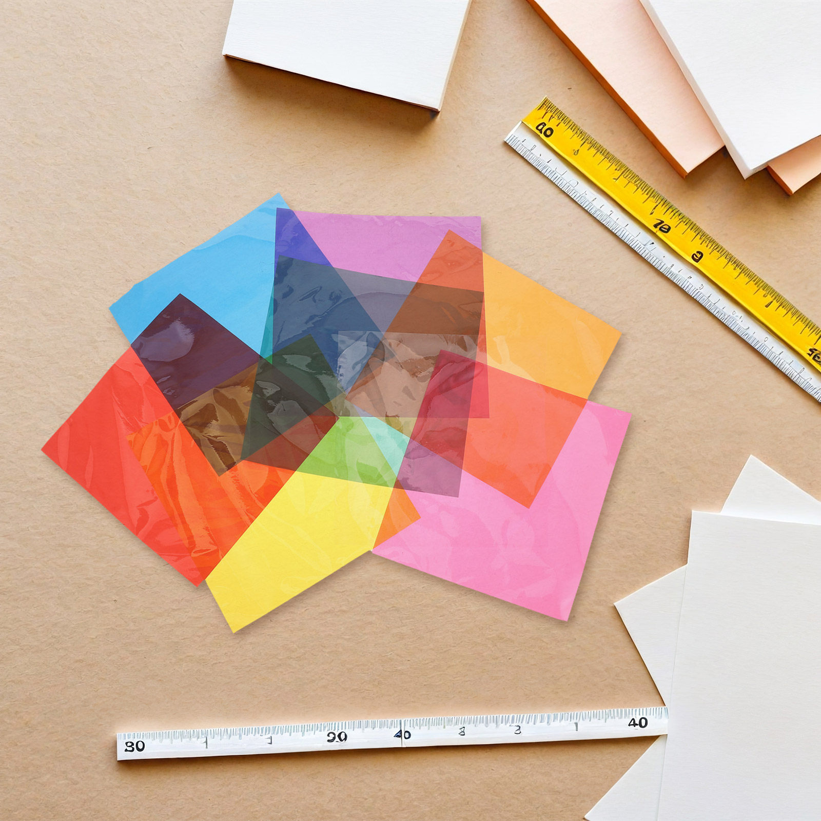90Pcs Colored Cellophane Paper - Embellish Craft ulasan dan harga