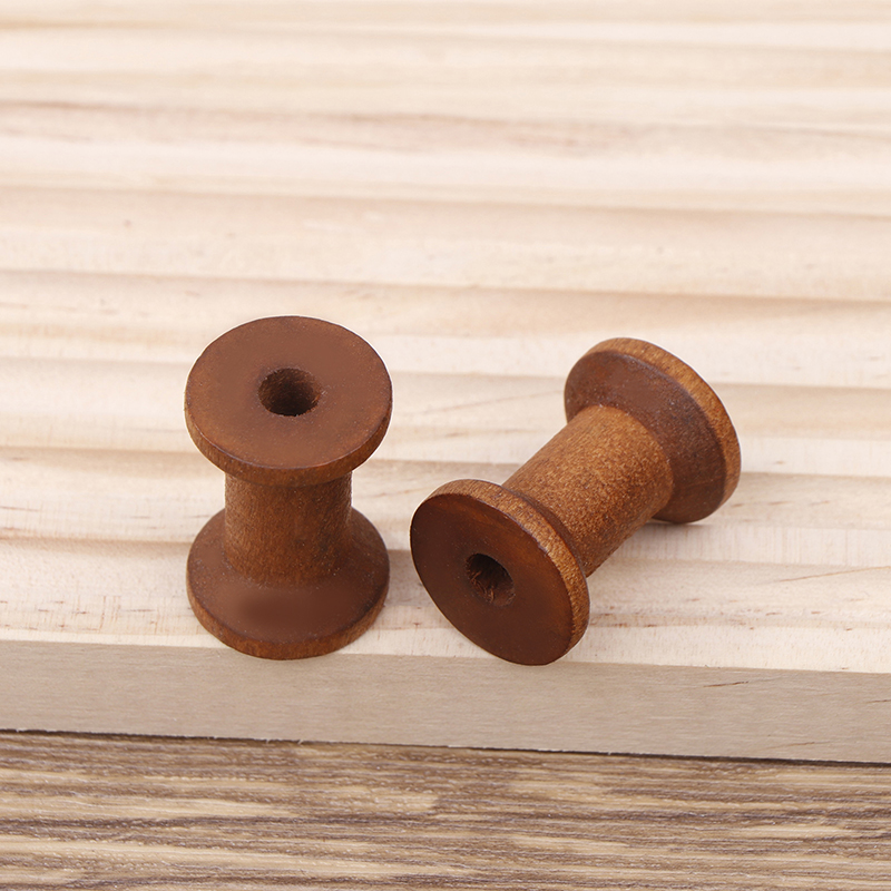 10Pc Vintage Wooden Spools DIY - Organza Ribbon Spool ulasan dan harga