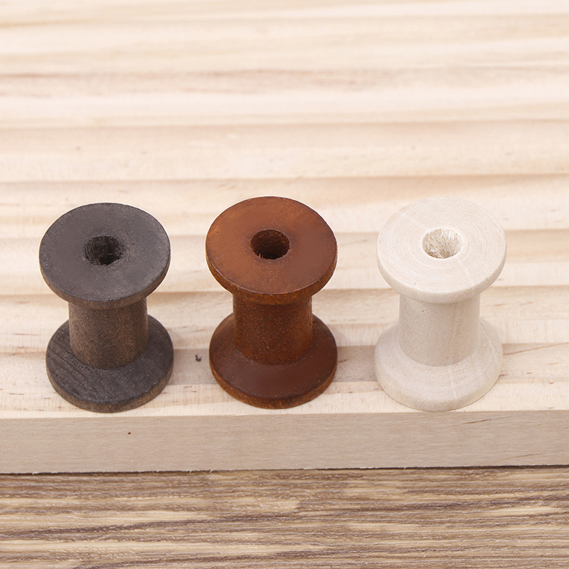 10Pc Vintage Wooden Spools DIY - Organza Ribbon Spool ulasan dan harga