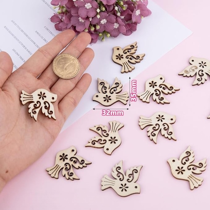 50pcs Unfinished Wooden Peace  - Embellish Craft ulasan dan harga
