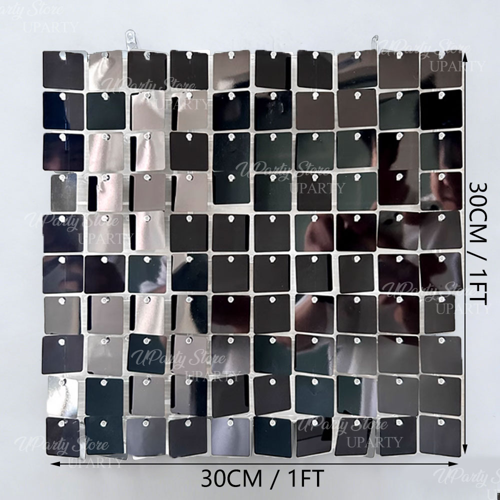 Black Shimmer Wall Backdrop 12 - Sequin Fabric Panel ulasan dan harga