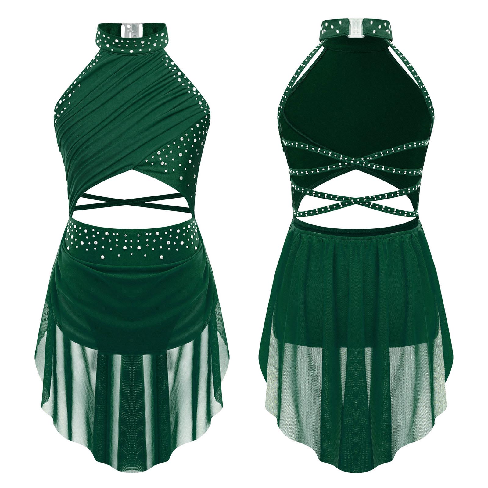 Girls Lyrical Dance Dress Rhin - Rhinestone Banding Trim ulasan dan harga